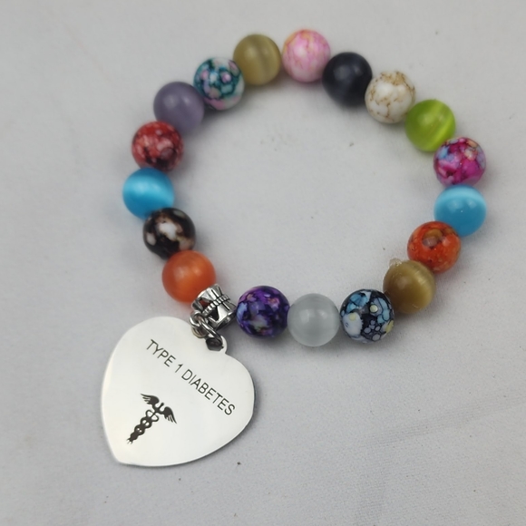 ⚠️ Medical Alert Type 1 Diabetes stretch bracelet - Picture 2 of 8
